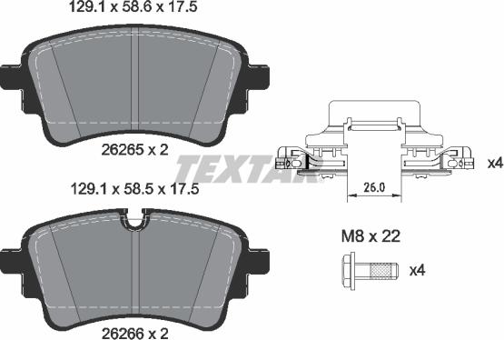 Textar 2626501 - Kit de plaquettes de frein, frein à disque cwaw.fr