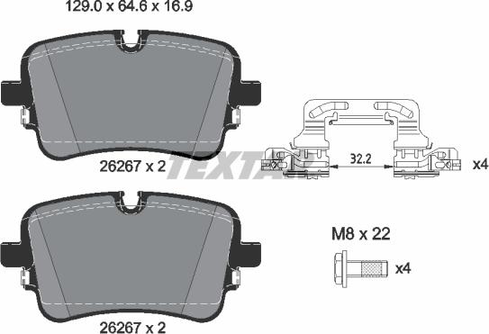 Textar 2626701 - Kit de plaquettes de frein, frein à disque cwaw.fr