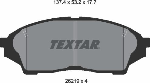 Textar 2621901 - Kit de plaquettes de frein, frein à disque cwaw.fr