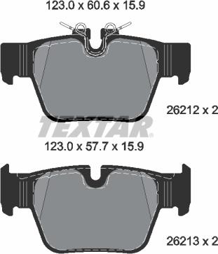 Textar 2621201 - Kit de plaquettes de frein, frein à disque cwaw.fr