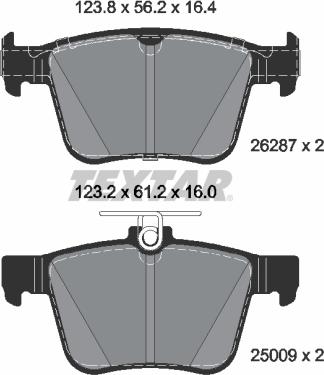 Textar 2628701 - Kit de plaquettes de frein, frein à disque cwaw.fr