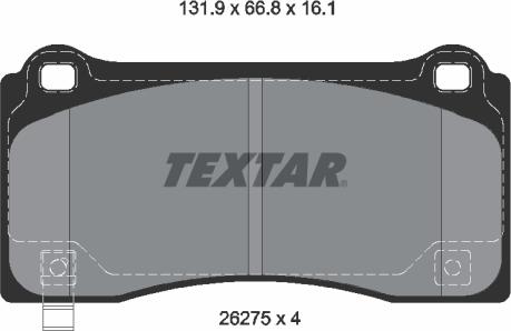 Textar 2627501 - Kit de plaquettes de frein, frein à disque cwaw.fr