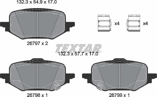 Textar 2679701 - Kit de plaquettes de frein, frein à disque cwaw.fr