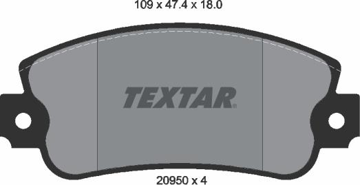 Textar 2095005 - Kit de plaquettes de frein, frein à disque cwaw.fr