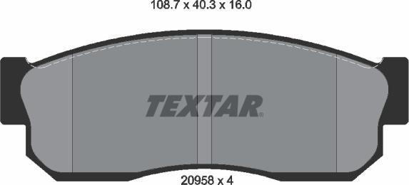 Textar 2095802 - Kit de plaquettes de frein, frein à disque cwaw.fr