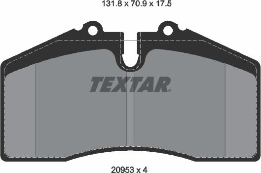 Textar 2095310 - Kit de plaquettes de frein, frein à disque cwaw.fr