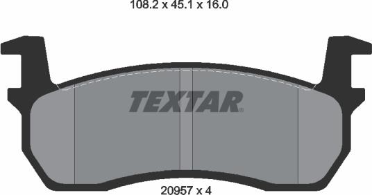 Textar 2095701 - Kit de plaquettes de frein, frein à disque cwaw.fr