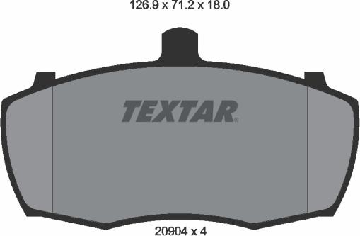 Textar 2090401 - Kit de plaquettes de frein, frein à disque cwaw.fr