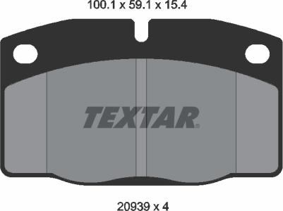 Textar 2093903 - Kit de plaquettes de frein, frein à disque cwaw.fr