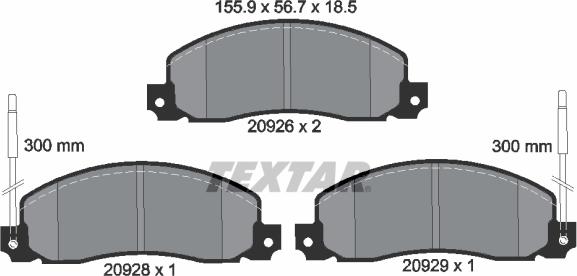 Textar 2092602 - Kit de plaquettes de frein, frein à disque cwaw.fr