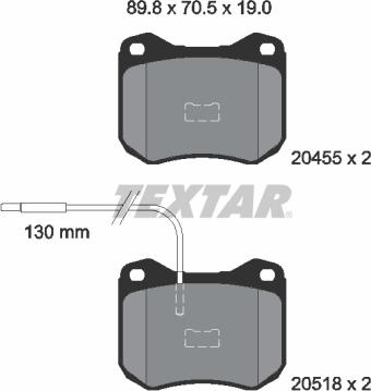 Textar 2045502 - Kit de plaquettes de frein, frein à disque cwaw.fr