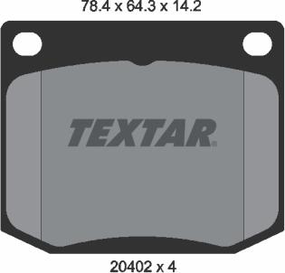 Textar 2040201 - Kit de plaquettes de frein, frein à disque cwaw.fr