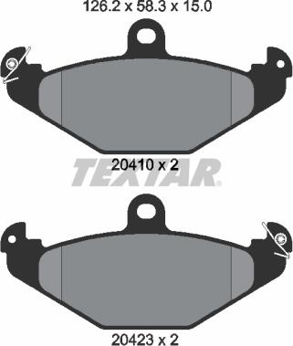 Textar 2041001 - Kit de plaquettes de frein, frein à disque cwaw.fr