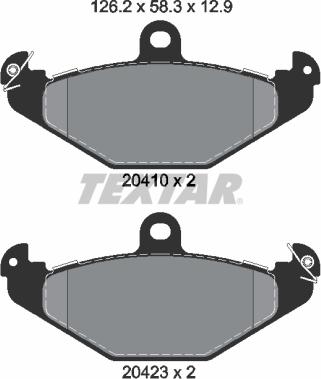 Textar 2041003 - Kit de plaquettes de frein, frein à disque cwaw.fr