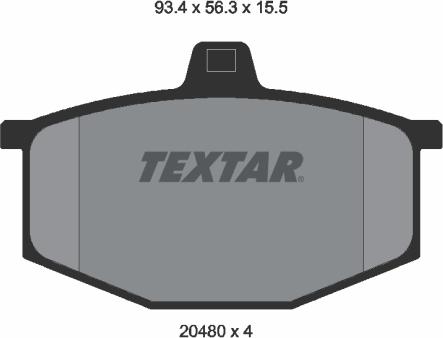 Textar 2048002 - Kit de plaquettes de frein, frein à disque cwaw.fr