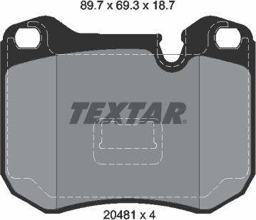 Textar 2048102 - Kit de plaquettes de frein, frein à disque cwaw.fr