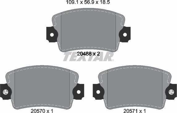 Textar 2048802 - Kit de plaquettes de frein, frein à disque cwaw.fr