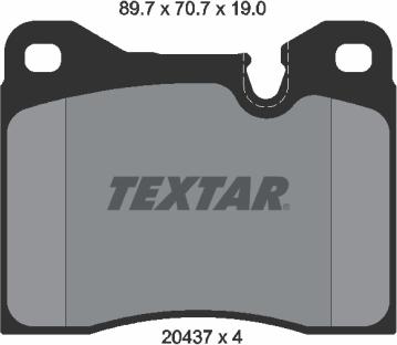 Textar 2043702 - Kit de plaquettes de frein, frein à disque cwaw.fr