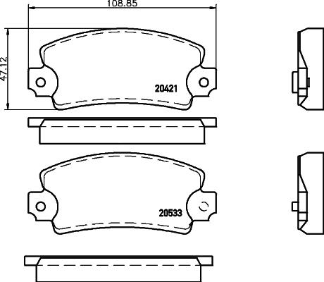 Textar 2042102 - Kit de plaquettes de frein, frein à disque cwaw.fr