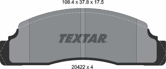 Textar 2042202 - Kit de plaquettes de frein, frein à disque cwaw.fr