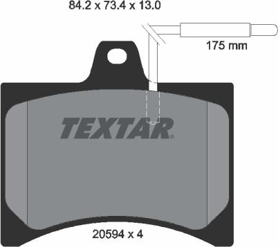 Textar 2059403 - Kit de plaquettes de frein, frein à disque cwaw.fr