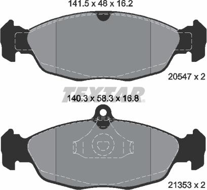 Textar 2054701 - Kit de plaquettes de frein, frein à disque cwaw.fr