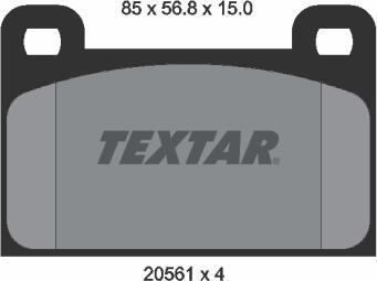 Textar 2056101 - Kit de plaquettes de frein, frein à disque cwaw.fr