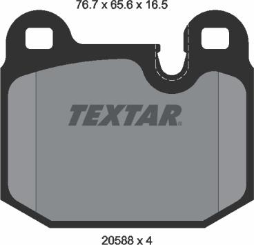 Textar 2058805 - Kit de plaquettes de frein, frein à disque cwaw.fr