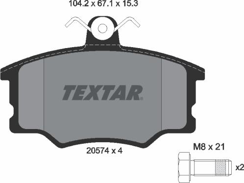 Textar 2057401 - Kit de plaquettes de frein, frein à disque cwaw.fr