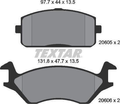 Textar 2060501 - Kit de plaquettes de frein, frein à disque cwaw.fr