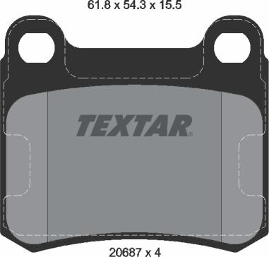 Textar 2068701 - Kit de plaquettes de frein, frein à disque cwaw.fr