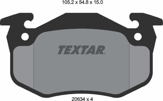 Textar 2063402 - Kit de plaquettes de frein, frein à disque cwaw.fr