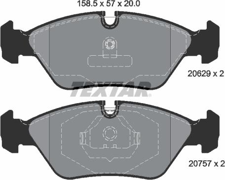 Textar 2062902 - Kit de plaquettes de frein, frein à disque cwaw.fr