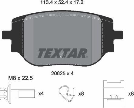 Textar 2062501 - Kit de plaquettes de frein, frein à disque cwaw.fr