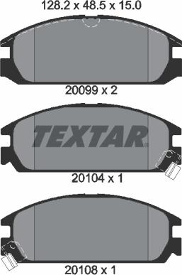 Textar 2009902 - Kit de plaquettes de frein, frein à disque cwaw.fr