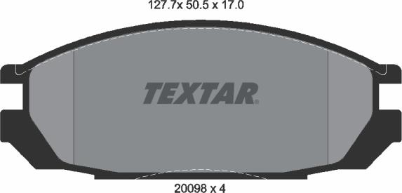 Textar 2009801 - Kit de plaquettes de frein, frein à disque cwaw.fr