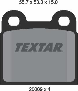 Textar 2000906 - Kit de plaquettes de frein, frein à disque cwaw.fr