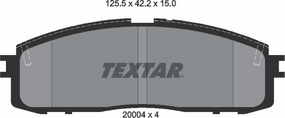 Textar 2000401 - Kit de plaquettes de frein, frein à disque cwaw.fr