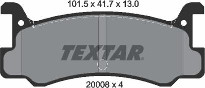 Textar 2000801 - Kit de plaquettes de frein, frein à disque cwaw.fr