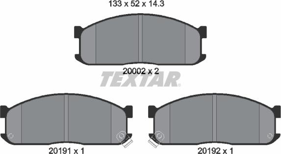 Textar 2000201 - Kit de plaquettes de frein, frein à disque cwaw.fr