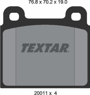 Textar 2001104 - Kit de plaquettes de frein, frein à disque cwaw.fr