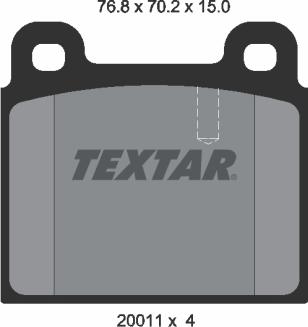 Textar 2001102 - Kit de plaquettes de frein, frein à disque cwaw.fr