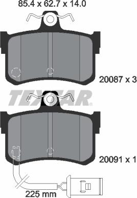 Textar 2008701 - Kit de plaquettes de frein, frein à disque cwaw.fr