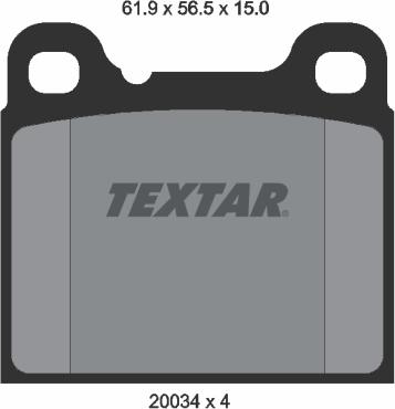 Textar 2003402 - Kit de plaquettes de frein, frein à disque cwaw.fr