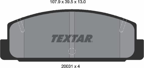 Textar 2003101 - Kit de plaquettes de frein, frein à disque cwaw.fr