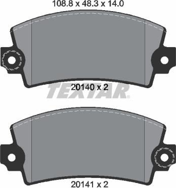 Textar 2014003 - Kit de plaquettes de frein, frein à disque cwaw.fr