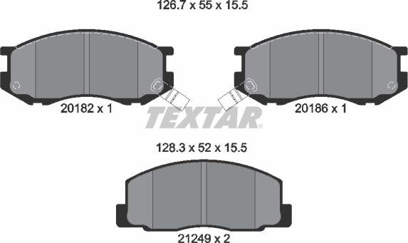 Textar 2018201 - Kit de plaquettes de frein, frein à disque cwaw.fr