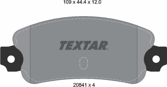 Textar 2084102 - Kit de plaquettes de frein, frein à disque cwaw.fr