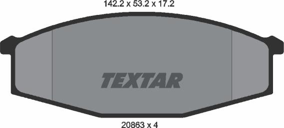 Textar 2086301 - Kit de plaquettes de frein, frein à disque cwaw.fr