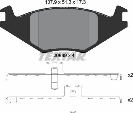 Textar 2088902 - Kit de plaquettes de frein, frein à disque cwaw.fr